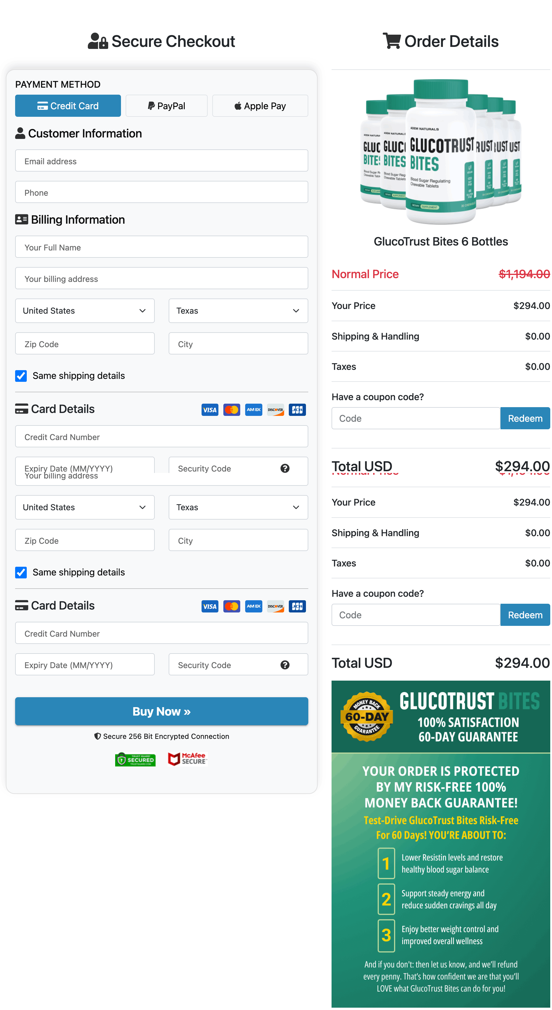 GlucoTrust Bites Order Page